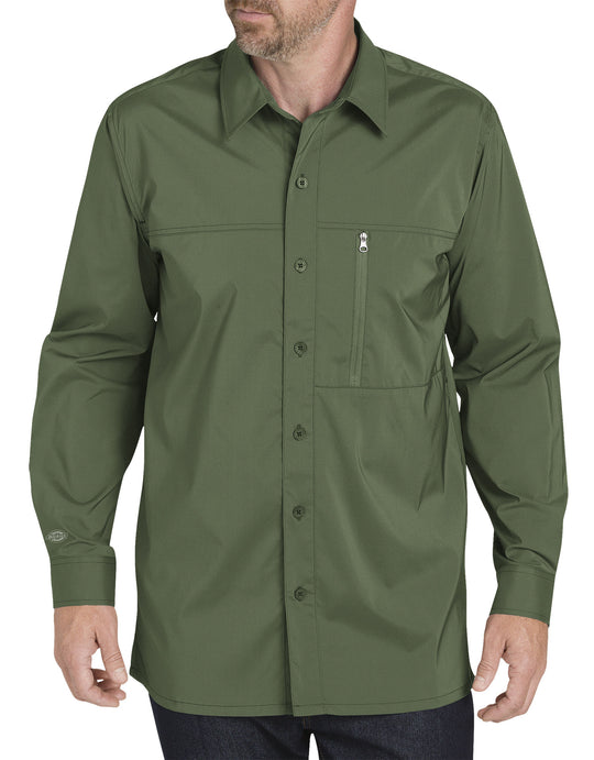 Dickies Mens Long Sleeve Cooling Shirt with Zip Pocket