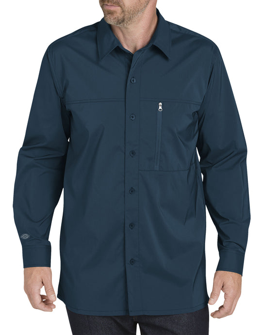 Dickies Mens Long Sleeve Cooling Shirt with Zip Pocket
