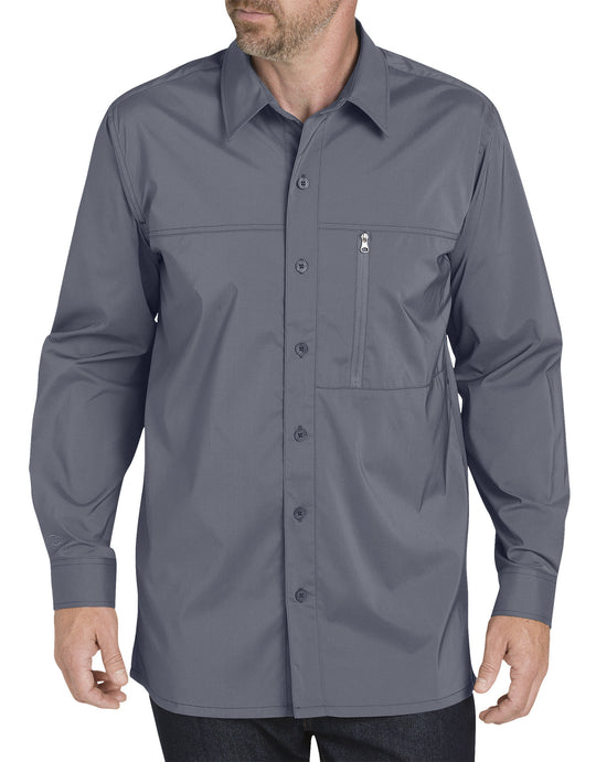 Dickies Mens Long Sleeve Cooling Shirt with Zip Pocket