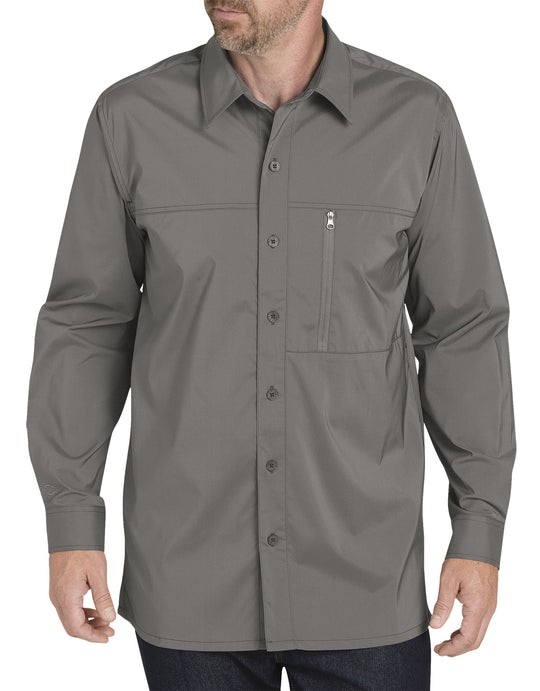Dickies Mens Long Sleeve Cooling Shirt with Zip Pocket