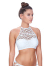 Freya Womens Sundance Underwire Padded Hi-Neck Swim Crop Top