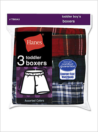 Hanes Toddler Boy's Red Label Tartan Boxer 3 Pack