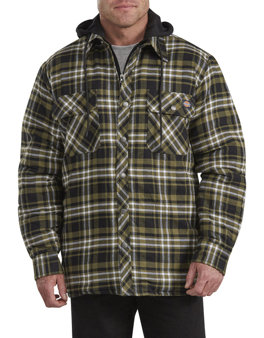 Dickies Mens Relaxed Fit Icon Hooded Quilted Shirt Jacket