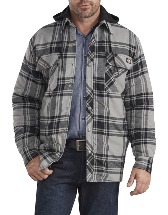Dickies Mens Relaxed Fit Icon Hooded Quilted Shirt Jacket