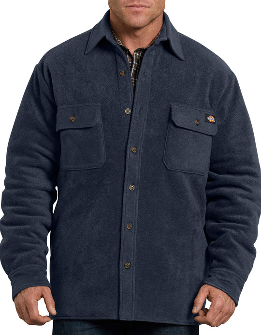 Dickies Mens Relaxed Fit Icon Micro Fleece Quilted Shirt Jacket