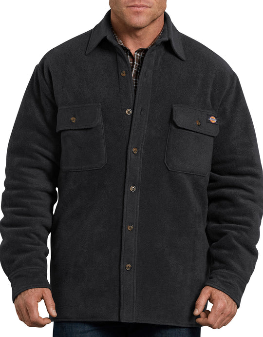 Dickies Mens Relaxed Fit Icon Micro Fleece Quilted Shirt Jacket