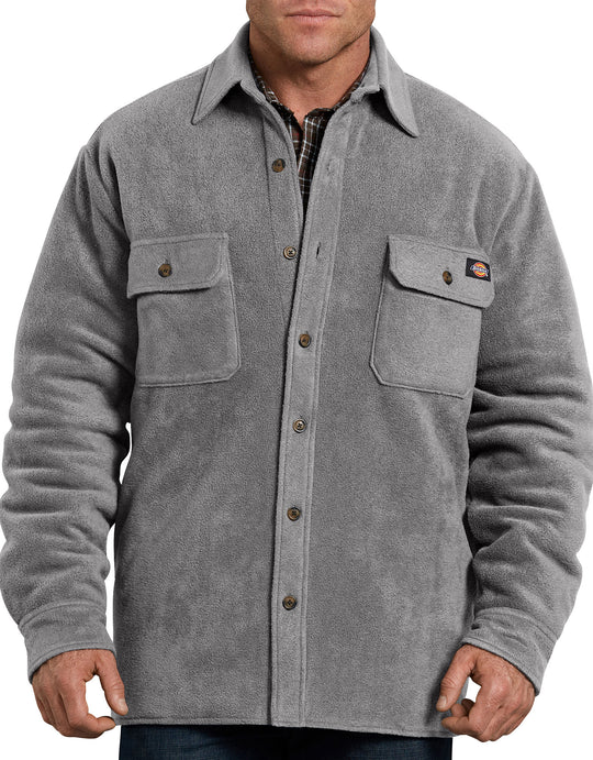 Dickies Mens Relaxed Fit Icon Micro Fleece Quilted Shirt Jacket