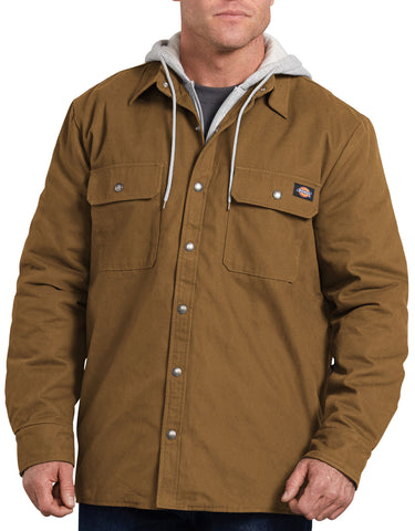 Dickies Mens Relaxed Fit Icon Hooded Duck Quilted Shirt Jacket