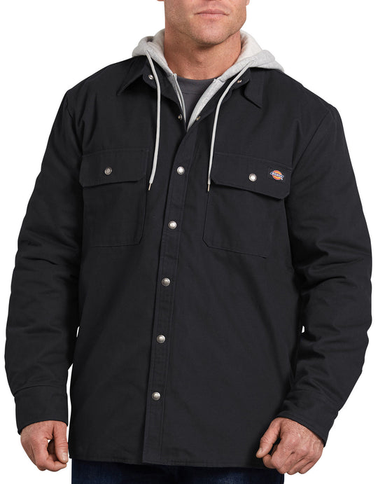 Dickies Mens Relaxed Fit Icon Hooded Duck Quilted Shirt Jacket