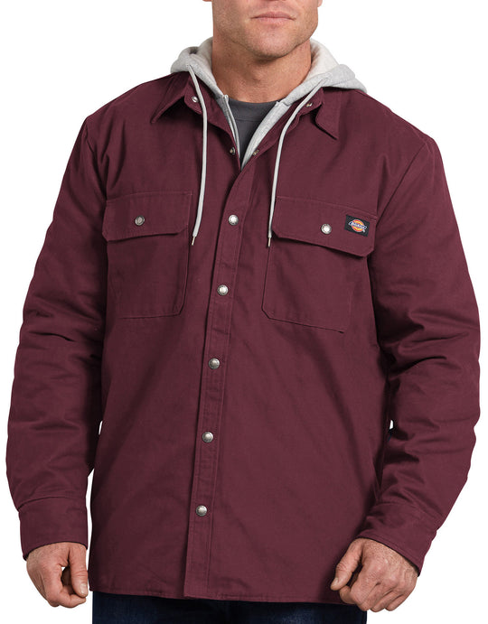 Dickies Mens Relaxed Fit Icon Hooded Duck Quilted Shirt Jacket