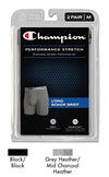 Champion Men's Performance Stretch Long Boxer Briefs 2 Pack
