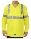 Dickies Mens High Visibility ANSI Class 2 Long Sleeve Work Shirt