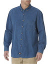 Dickies Mens Long Sleeve Button-Down Denim Shirt