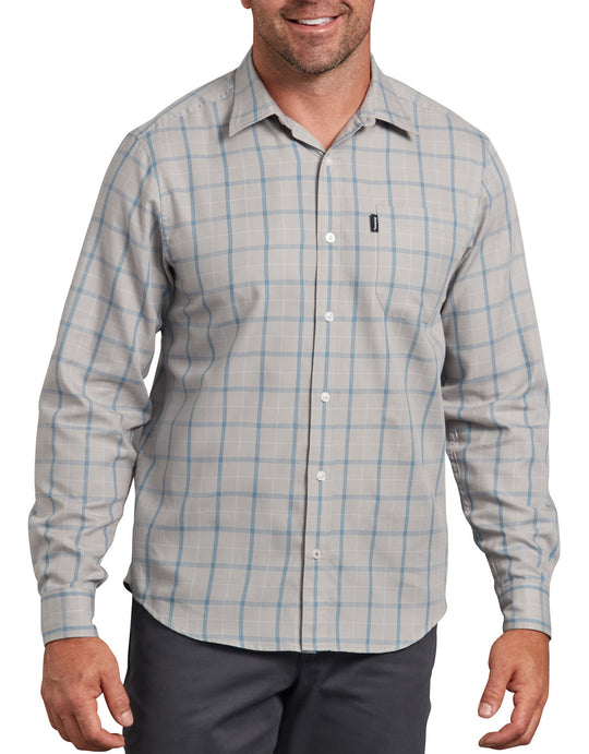 Dickies Mens Modern Fit X-Series Long Sleeve Yarn Dyed Plaid Shirt