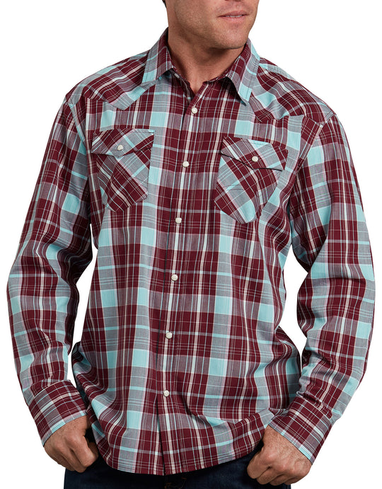 Dickies Mens Relaxed Fit Icon Long Sleeve Plaid Western Shirt