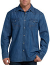 Dickies Mens Relaxed Fit Icon Long Sleeve Denim Western Shirt