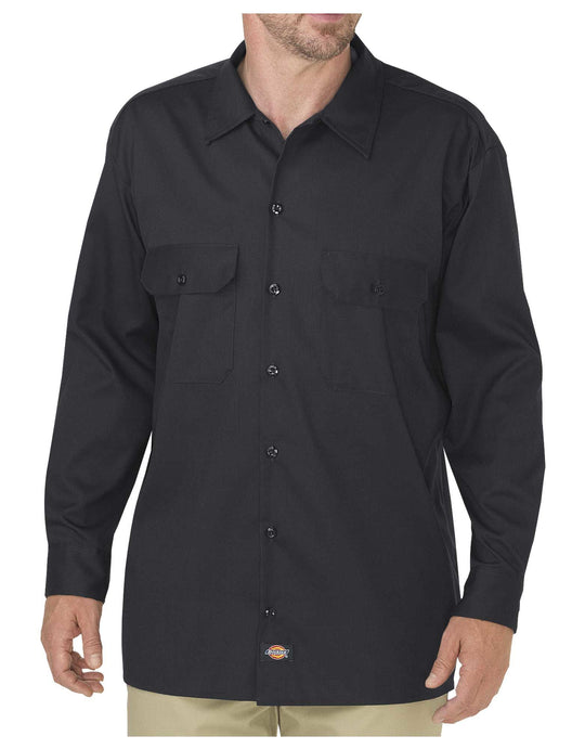 Dickies Mens FLEX Relaxed Fit Long Sleeve Twill Work Shirt