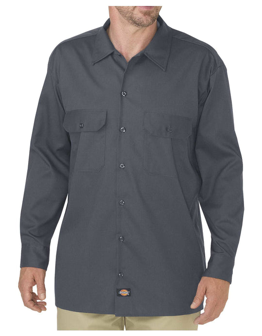 Dickies Mens FLEX Relaxed Fit Long Sleeve Twill Work Shirt