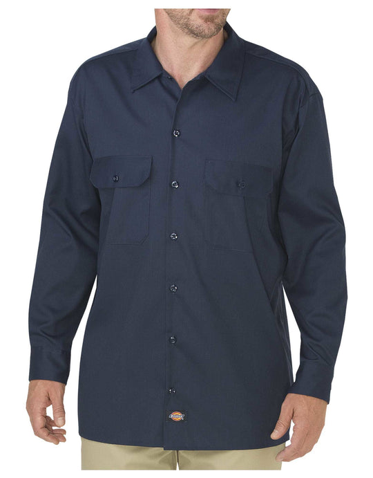 Dickies Mens FLEX Relaxed Fit Long Sleeve Twill Work Shirt