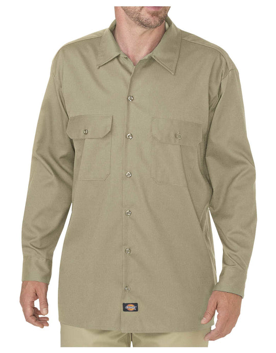 Dickies Mens FLEX Relaxed Fit Long Sleeve Twill Work Shirt