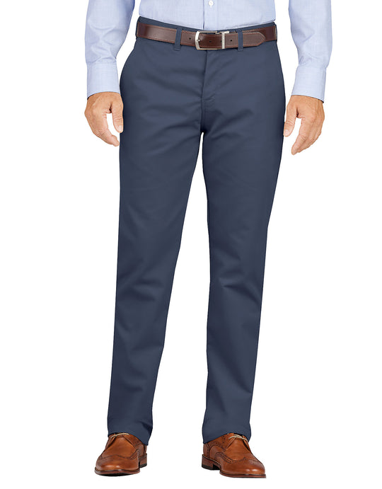 Dickies Mens KHAKI Slim Fit Tapered Leg Flat Front Pants