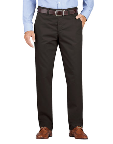 Dickies Mens KHAKI Regular Fit Tapered Leg Flat Front Pants