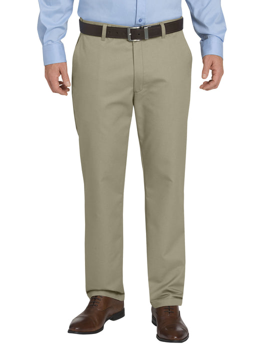 Dickies Mens KHAKI Flex Regular Fit Tapered Leg Flat Front Sorona Pants