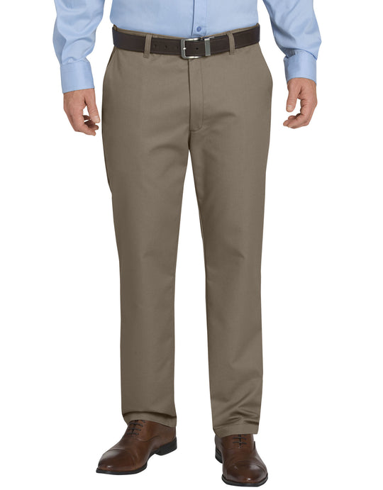 Dickies Mens KHAKI Flex Regular Fit Tapered Leg Flat Front Sorona Pants