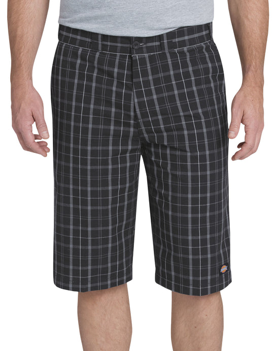 Dickies Mens 13" Regular Fit Multi-Use Pocket Plaid Shorts