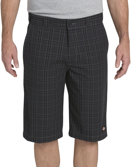 Dickies Mens 13" Regular Fit Multi-Use Pocket Plaid Shorts
