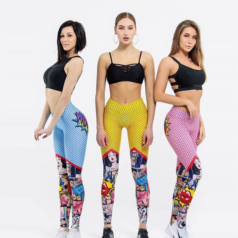 High Waist Leggings Push Up Game BOOM Cartoon Print Leggins Sport Women  Running Gym Pants Energy Leggings Girl Leggins