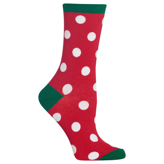 Hot Sox Womens Originals Large Polka Dot Crew Sock