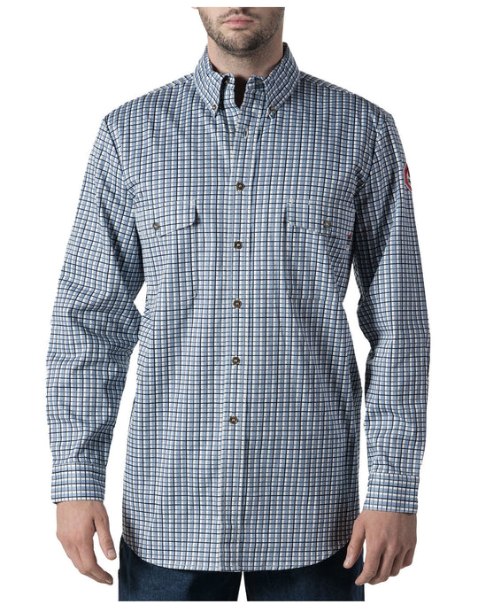 Walls Mens Flame Resistant Plaid Workshirt