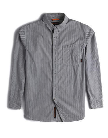 Walls Mens Long Sleeve Indigo Poplin Shirt with Stretch