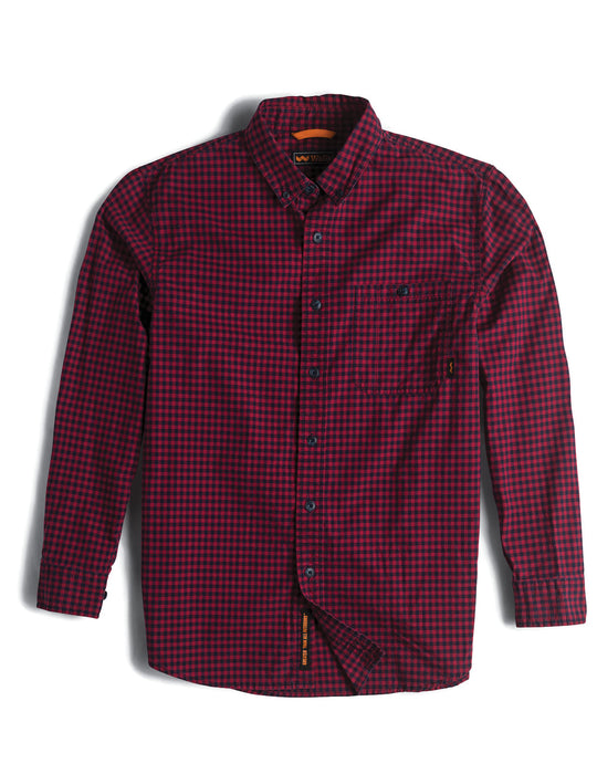 Walls Mens Long Sleeve Indigo Poplin Shirt with Stretch