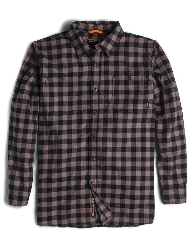 Walls Mens Long Sleeve Brushed Flannel Shirt with Stretch