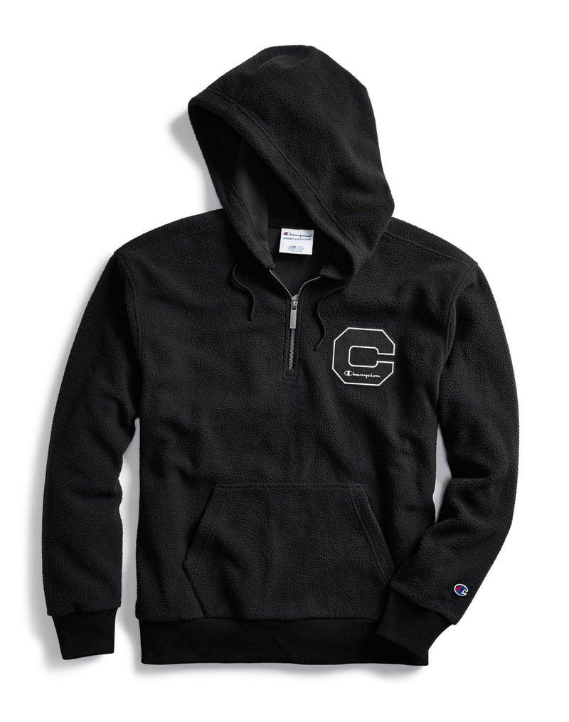 Champion Mens Heritage Sherpa Quarter Zip Hoodie