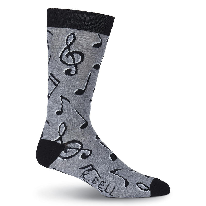 K. Bell Mens Music Notes Crew Socks