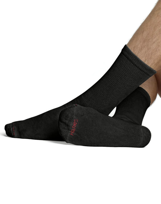 Hanes Active Work Crew Socks 6 Pairs Grey