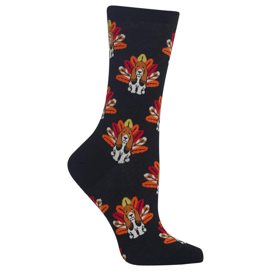 Hot Sox Womens Turkey Dog Crew Socks