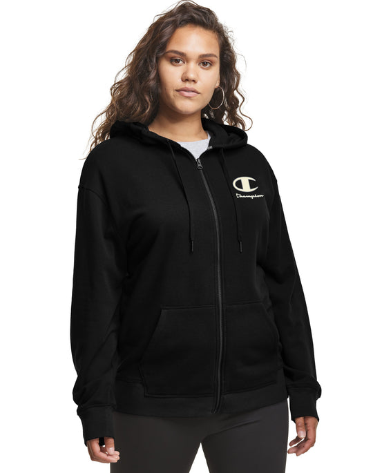 Champion Womens Plus Campus French Terry Zip Jacket