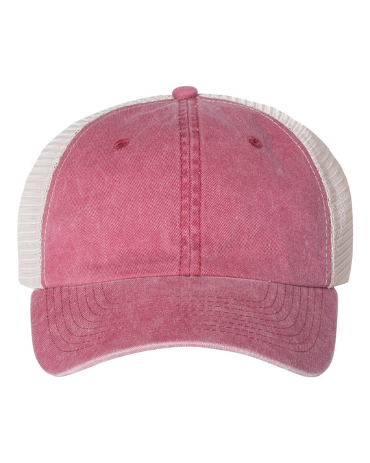 Sportsman Pigment-Dyed Trucker Cap, Adjustable, Texas Orange/Stone
