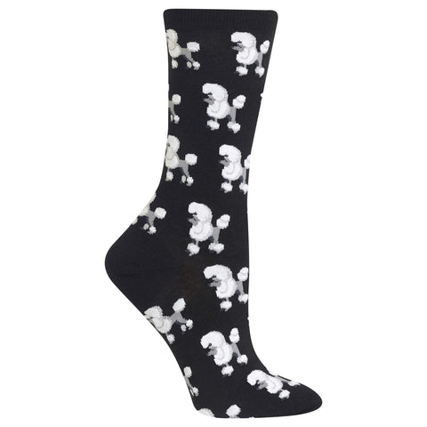 Hot Sox Womens Poodles Crew Socks