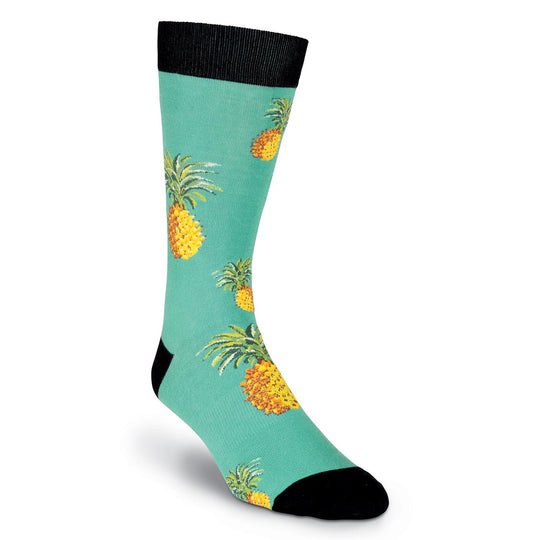 K. Bell Mens Pineapple Crew Socks