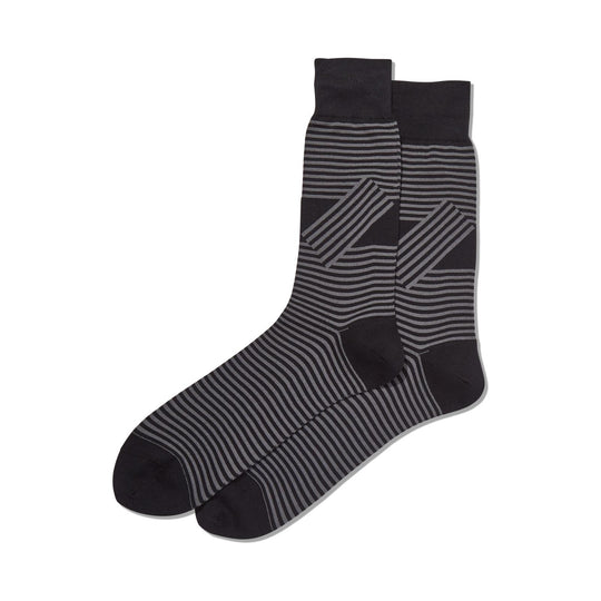 Hot Sox Mens Unparalleled Stripes Crew Socks