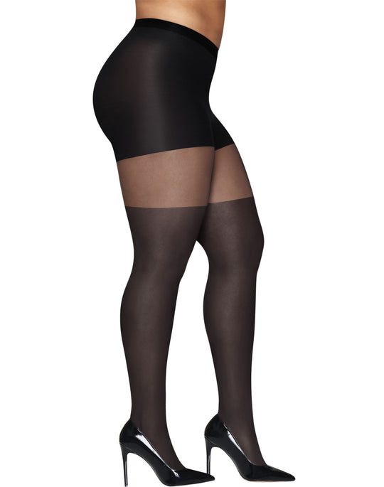 Hanes Womens Curves Illusion Thigh Highs