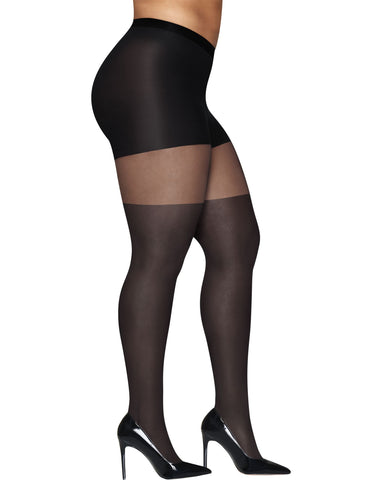 Hanes Womens Curves Illusion Thigh Highs