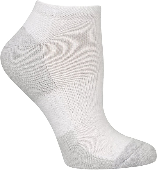 Fruit Of The Loom Womens 6 Pack Sport Low Cut Socks, Shoe Size 4-10, White