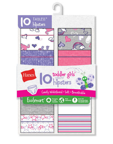 Hanes Toddler Girls EcoSmart Hipsters 10-Pack