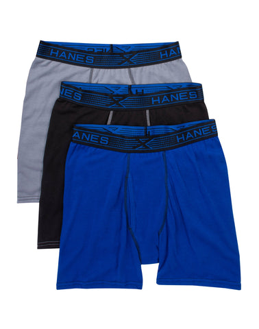 Hanes Mens Sport X-Temp Lightweight Ventilation Boxer Briefs 3-Pack 2XL